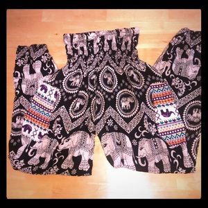 🐘 Boho Elephant Print Size Small Pants/Joggers